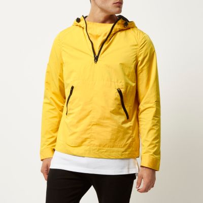 Yellow zipped mesh jacket